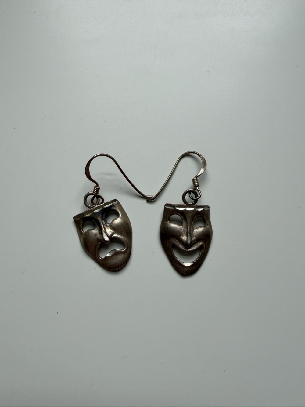 Sterling Silver Theater Mask Dangle Earrings